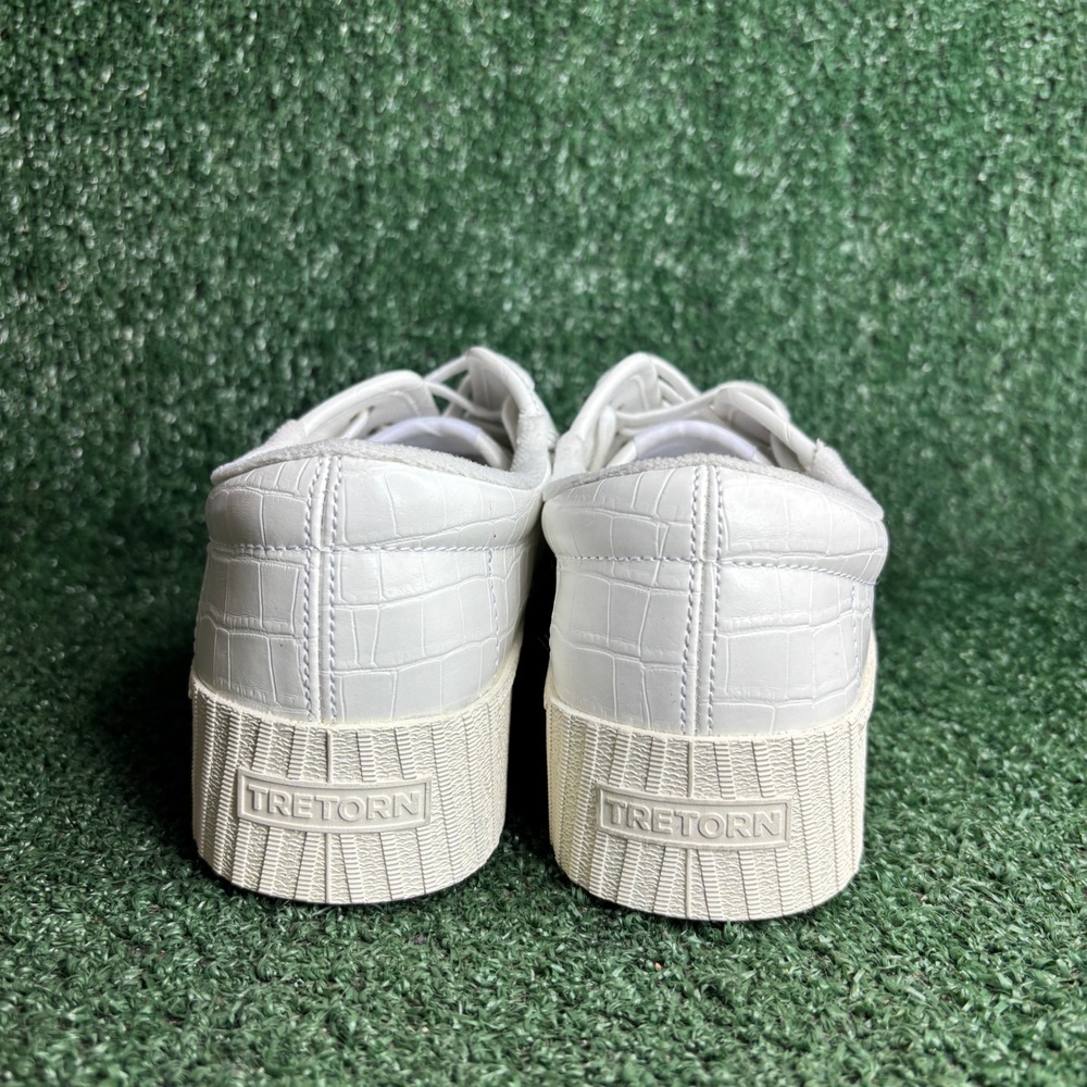 Tretorn White Croc-Embossed Platform Sneakers - Picture 4 of 7